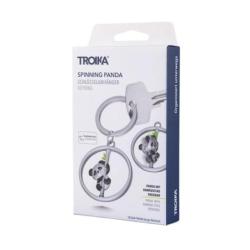 Brelok TROIKA Spinning Panda, metal, srebrny