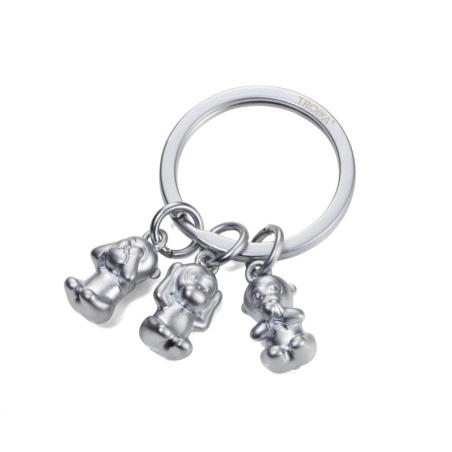 Brelok TROIKA Three Monkeys, 3 charmsy, metal, srebrny