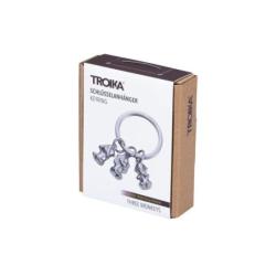 Brelok TROIKA Three Monkeys, 3 charmsy, metal, srebrny