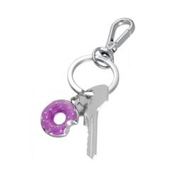 Brelok TROIKA Tiny Donut, metal, fioletowy