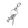 Brelok TROIKA Tiny Puppy, metalowy, srebrny, z karabińczykiem, do kluczy i torby, 11 cm