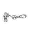 Brelok TROIKA Tiny Puppy, metalowy, srebrny, z karabińczykiem, do kluczy i torby, 11 cm