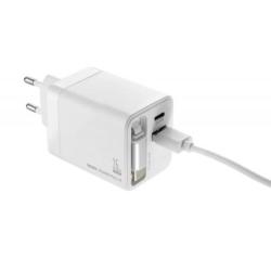 TROIKA Ładowarka Power Pull 35W z kablem USB-C, biały