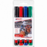 Marker Edding 300, końcówka okrągła, 4 sztuki, niezmywalny, 1,5-3 mm, różne kolory