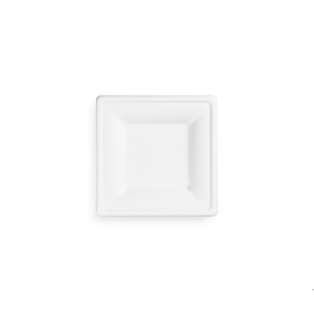 Papstar Talerz z trzciny cukrowej kwadratowy 15x15 cm biały opakowanie 50 sztuk 100% biodegradowalny