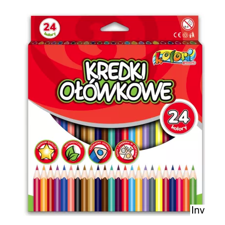 Kredki ołówkowe trójkątne 24 kolory Penmate