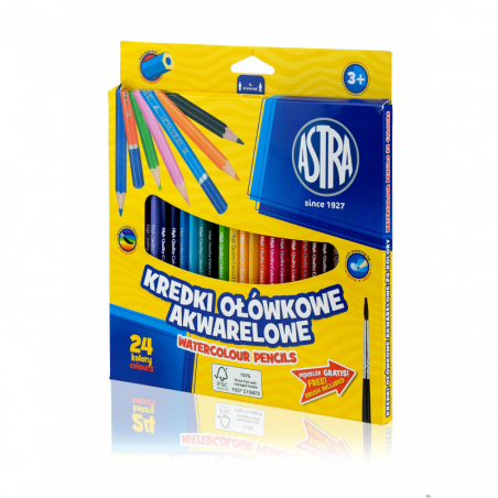 Kredki akwarelowe Astra 24 kolory