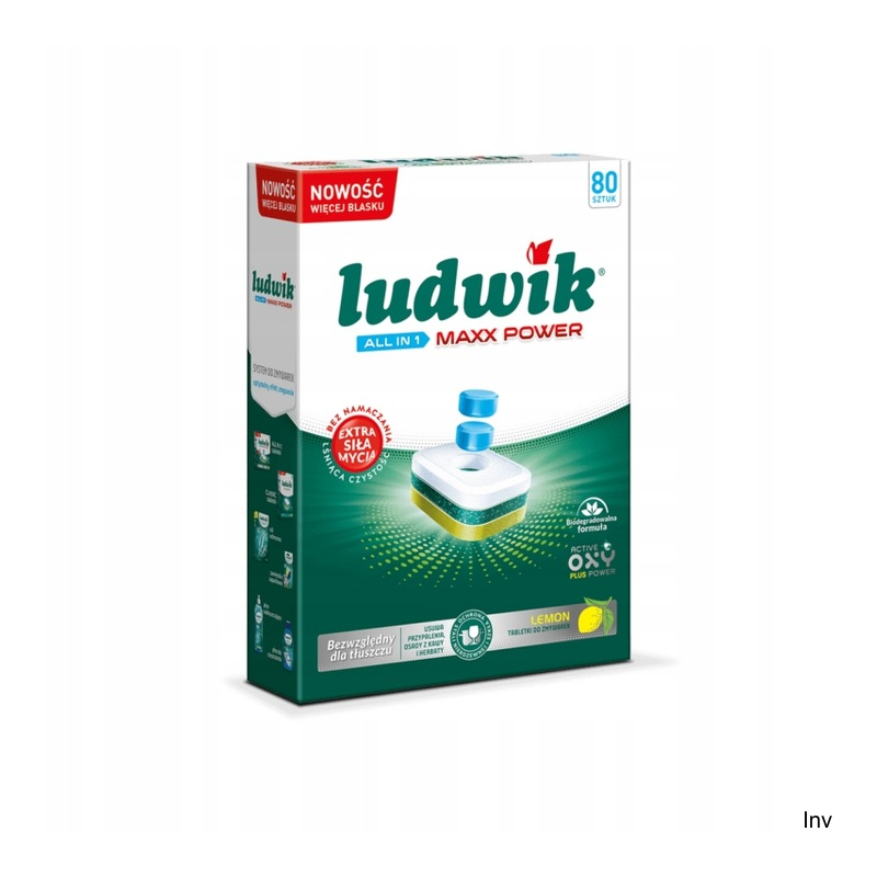 LUDWIK Tabletki do zmywarki ALL IN ONE MAX POWER A80 Cytryna 80 sztuk