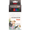 Cienkopisy Pentel Pointliner Colour, 4 sztuki, grubość linii 0,4 mm, do rysowania i notowania