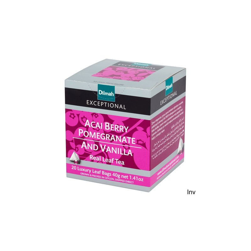 Herbata Dilmah Exceptional czarna jagoda acai, granat i wanilia 20 kopert