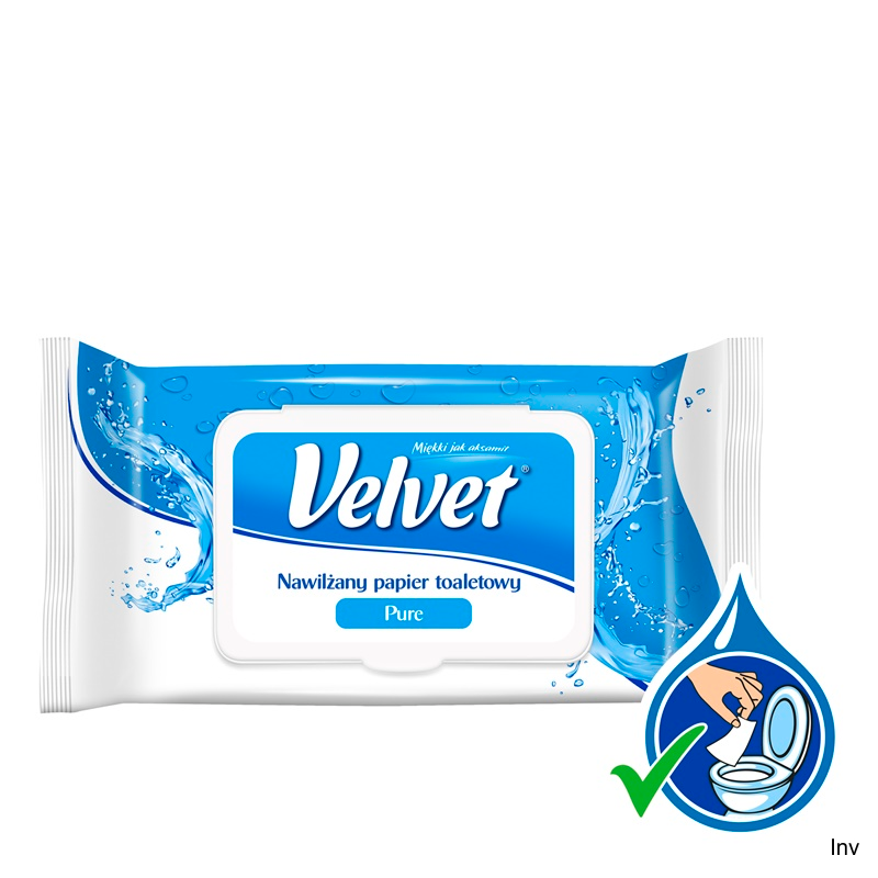 Velvet papier toaletowy nawilżony PURE bezzapachowy 42 rolki