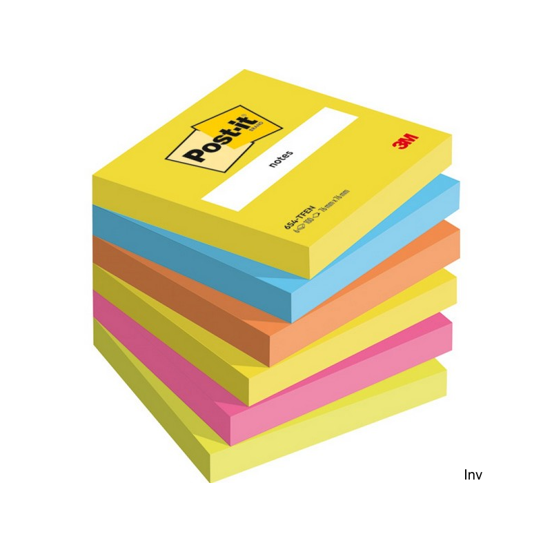 Karteczki samoprzylepne Post-it, mix kolorów, 76 mm x 76 mm, 100 arkuszy 6820 7100317840