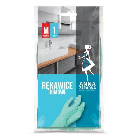 Rękawice domowe ANNA ZARADNA, rozmiar M, pastelowa zieleń