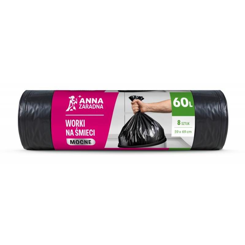 Worki na śmieci ANNA ZARADNA, mocne, 60l, 8 szt., czarne