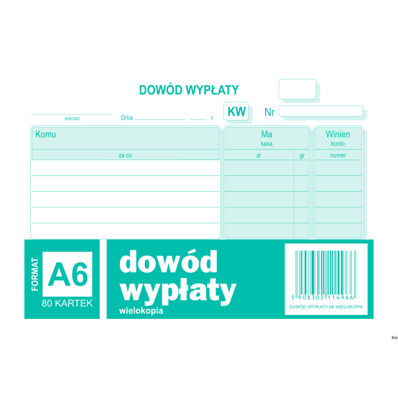 402-5 KW Dowód Wypłaty MICHALCZYK&PROKOP A6 80 kartek