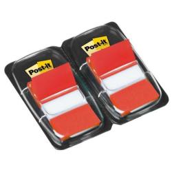 Zakładki indeksujące POST-IT (680-R2EU), PP, 25,4x43,2mm, 2x50 kart., czerwone