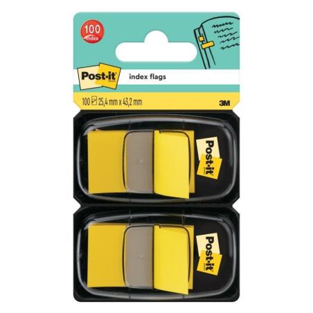 Zakładki indeksujące POST-IT (680-Y2EU), PP, 25,4x43,2mm, 2x50 kart., żółte