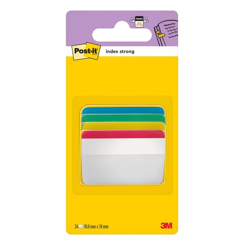 Zakładki indeksujące POST-IT do archiwizacji (686-A1), PP, wygięte, 50,8x38mm, 4x6 kart., mix kolorów