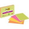 Karteczki samoprzylepne POST-IT Super Sticky (6845-SSP), 203x152mm, 4x45kart., mix kolorów