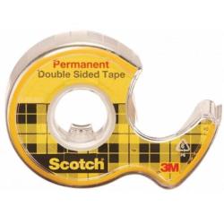 Taśma biurowa, dwustronna SCOTCH (136D), z dyspenserem, 12,7mm, 6,3m
