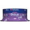 Płyta DVD+R VERBATIM AZO, 4,7GB, prędkość 16x, cake, 25szt., srebrny mat