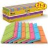 Karteczki samoprzylepne POST-IT Super Sticky (654-SS-VP24COL), 76x76mm, 90 kart./bloczek, 21 + 3 bloczki GRATIS, mix kolorów