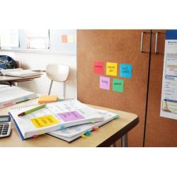 Karteczki samoprzylepne POST-IT Super Sticky (654-SS-VP24COL), 76x76mm, 90 kart./bloczek, 21 + 3 bloczki GRATIS, mix kolorów