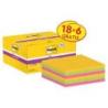 Karteczki samoprzylepne POST-IT Super Sticky (622-P24SSCOL), 47,6x47,6mm, 90 kart./bloczek, 18 + 6 bloczków GRATIS, mix kolorów