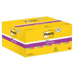 Karteczki samoprzylepne POST-IT Super Sticky (622-P24SSCOL), 47,6x47,6mm, 90 kart./bloczek, 18 + 6 bloczków GRATIS, mix kolorów