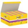 Karteczki samoprzylepne POST-IT Super Sticky (622-P24SSCOL), 47,6x47,6mm, 90 kart./bloczek, 18 + 6 bloczków GRATIS, mix kolorów