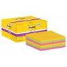 Karteczki samoprzylepne POST-IT Super Sticky (622-P24SSCOL), 47,6x47,6mm, 90 kart./bloczek, 18 + 6 bloczków GRATIS, mix kolorów