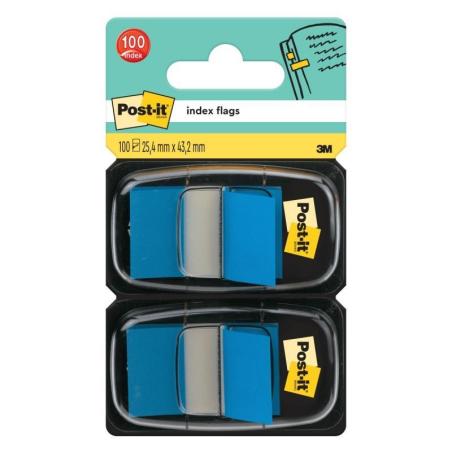 Zakładki indeksujące POST-IT (680-B2EU), PP, 25,4x43,2mm, 2x50 kart., niebieskie