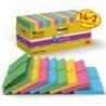 Karteczki samoprzylepne POST-IT SuperSticky Z-Notes (R330-SS-VP16), 76x76mm, 90 kart./bloczek, 14+2 bloczki, mix kolorów
