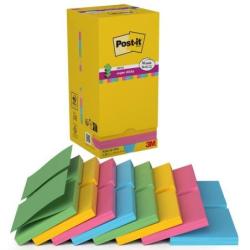Karteczki samoprzylepne POST-IT SuperSticky Z-Notes (R330-SS-VP16), 76x76mm, 90 kart./bloczek, 14+2 bloczki, mix kolorów