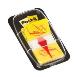 Zakładki indeksujące POST-IT z nadrukiem „ręka+ołówek” (680-31), PP, 25,4x43,2mm, 50 kart.