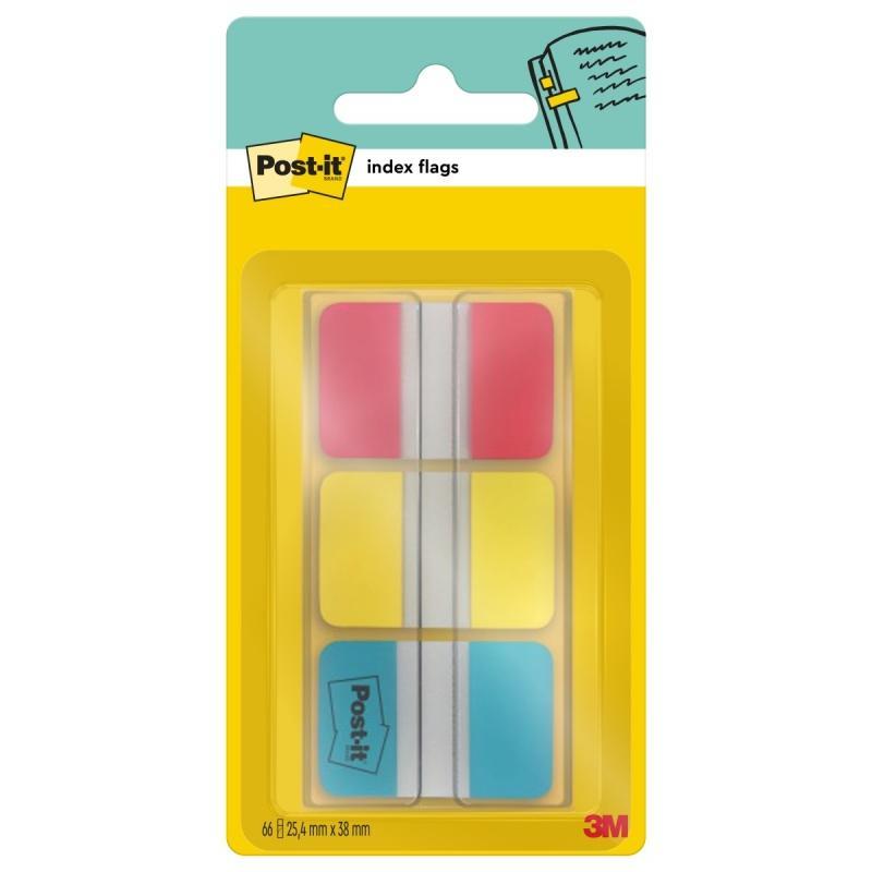 Zakładki indeksujące POST-IT do archiwizacji (686-RYB), PP, silne, 25,4x38,1mm, 3x22 kart., mix kolorów
