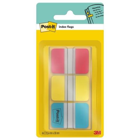 Zakładki indeksujące POST-IT do archiwizacji (686-RYB), PP, silne, 25,4x38,1mm, 3x22 kart., mix kolorów