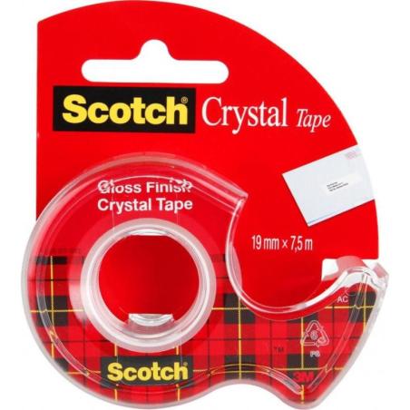 Taśma biurowa SCOTCH Crystal Clear (6-1975), transparentna, 19mm, 7, 5m