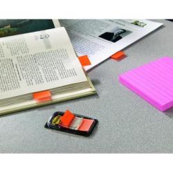 Zakładki indeksujące POST-IT (680-O2EU), PP, 25,4x43,2mm, 2x50 kart., pomarańczowy