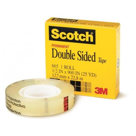 Taśma biurowa, dwustronna SCOTCH (665), 12mm, 22,8m