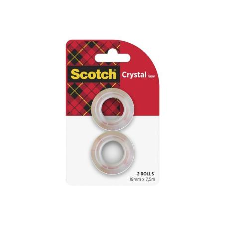 Taśma biurowa SCOTCH Crystal (6-1975R2), 19mm, 7,5m, 2szt.