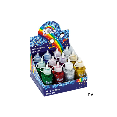 Fiorello Klej brokatowy GR-BK60, 12 sztuk po 60 ml