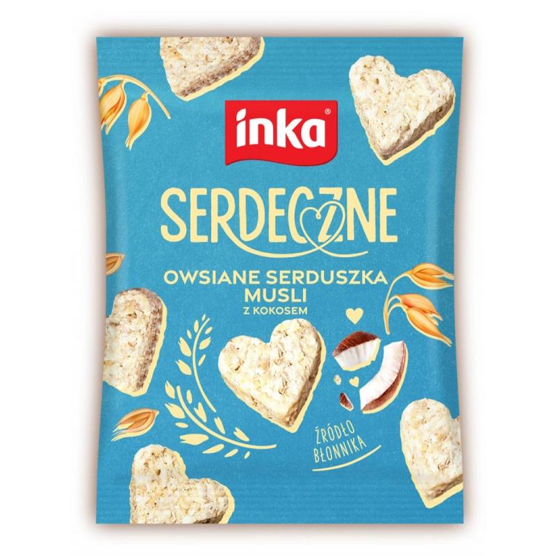 PAKIET Musli INKA, owsiane serduszka z kokosem, 50g