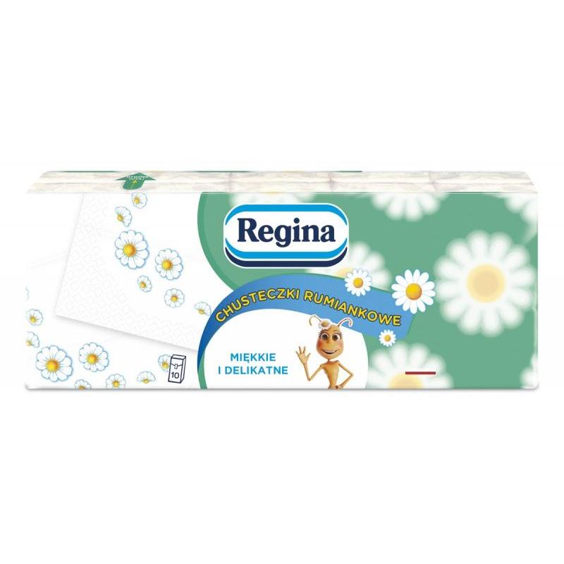 Chusteczki higieniczne REGINA Chusteczki Rumiankowe, 4-warstwowe, 10x9 szt., białe