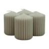 Świeca słupek ryflowana DONAU HOME Standard, 60x80mm, 4 szt., jasnoszara