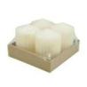 Świeca słupek ryflowana DONAU HOME Standard, 60x80mm, 4 szt., kremowa