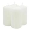 Świeca słupek ryflowana DONAU HOME Standard, 60x120mm, 4 szt., biała