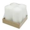 Świeca słupek ryflowana DONAU HOME Standard, 60x120mm, 4 szt., biała