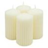 Świeca słupek ryflowana DONAU HOME Standard, 60x120mm, 4 szt., kremowa