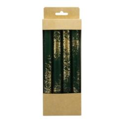 Świeca stołowa DONAU HOME Aura, 22x240mm, 4 szt., zielona